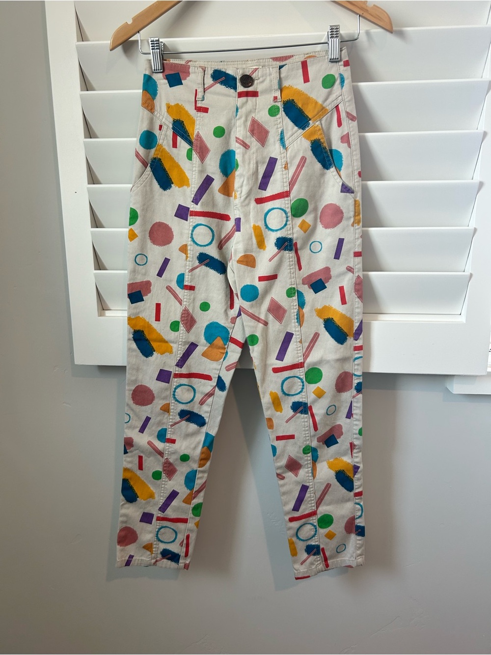 Lucy & Yak Addison trousers in a limited-edition abstract geometric print 26/30